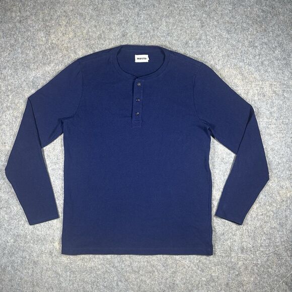 Taylor Stitch Other - Taylor Stitch Heavy Bag Henley Shirt Men’s 42 Large Blue Long Sleeve Huckberry